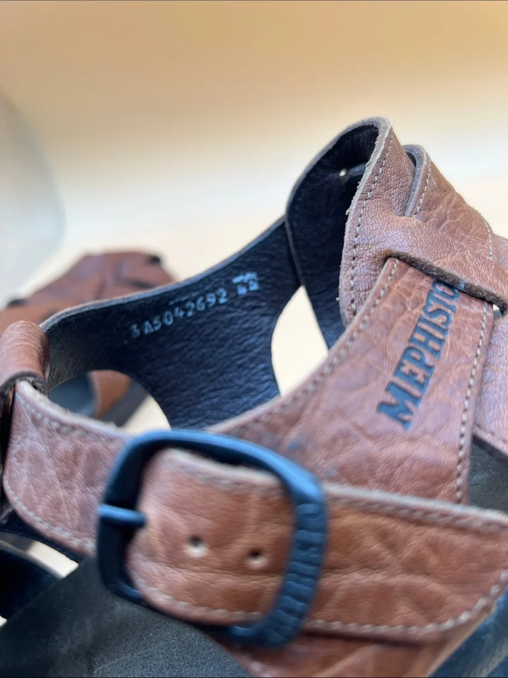 Mephisto Brown Leather Fisherman Sandals Men’s EU 44 US 10.5-11 Made in Portugal